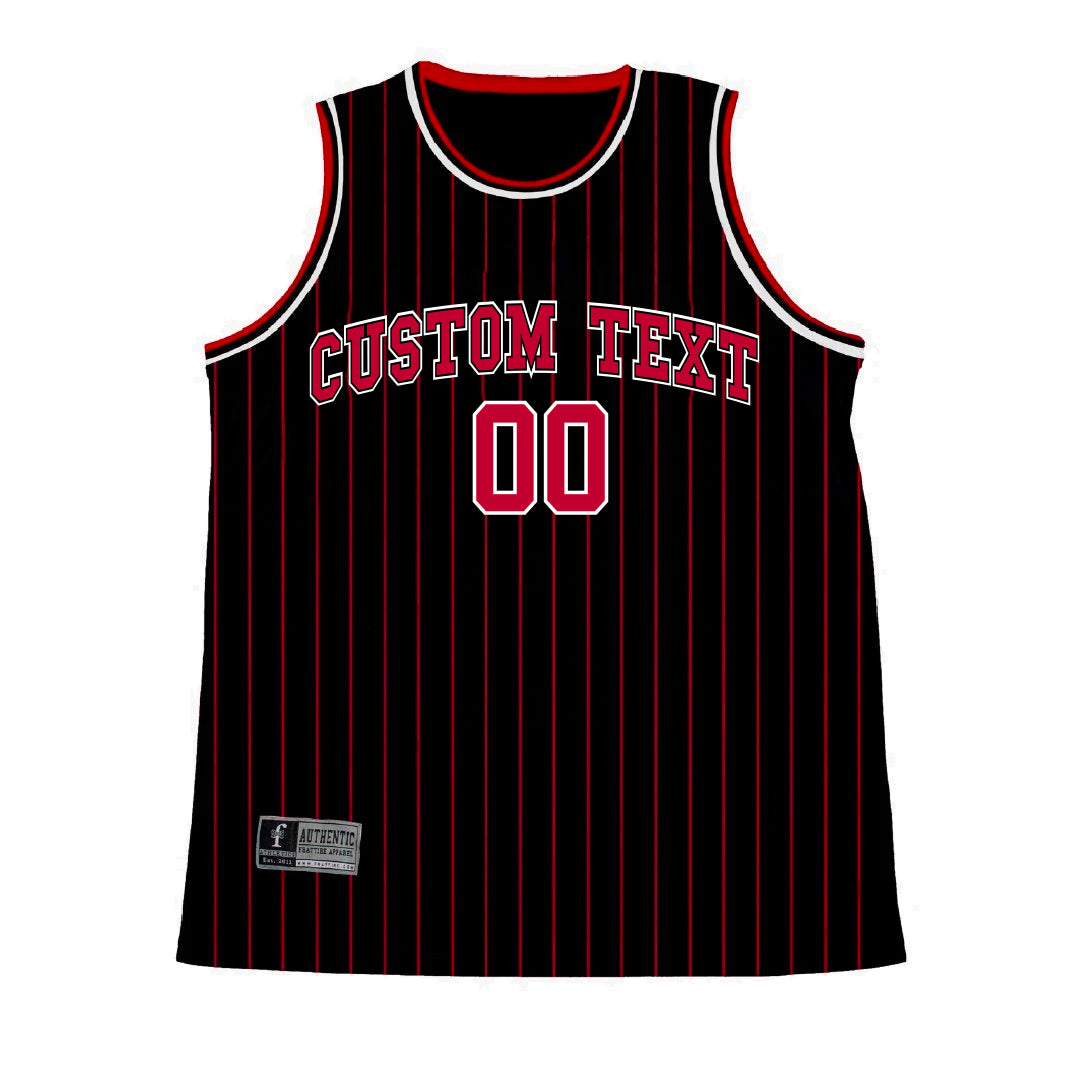 Custom Gold Black Pinstripe Maroon-Black Authentic Basketball