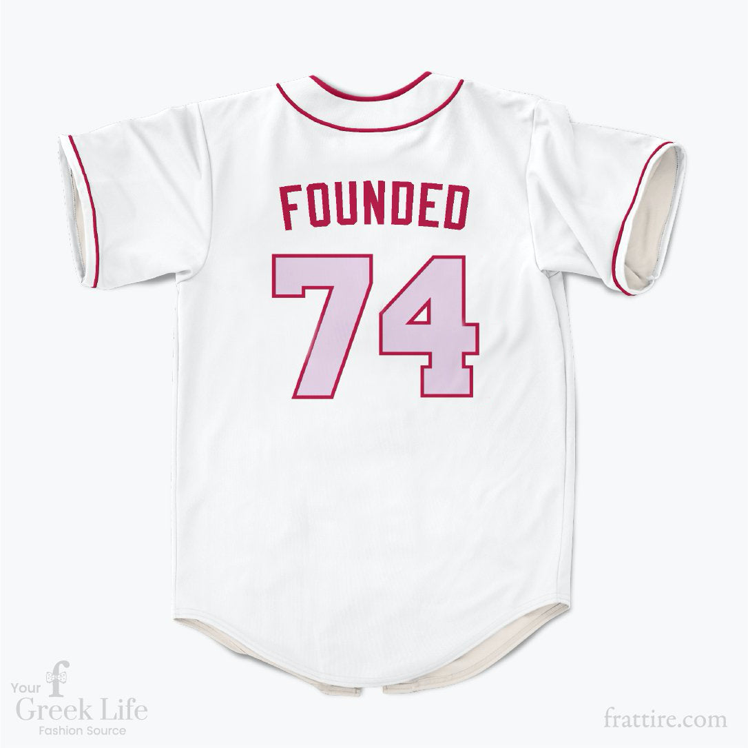 Fraternity/Sorority Standard Custom Pinstripe Baseball Jersey: Includes  Greek Letter Front, Left Sleeve Text, Back Sleeve Text, Back Line Name,  Back Line Number, and Back Ship Name - EMBROIDERED WITH LIFETIME GUARANTEE
