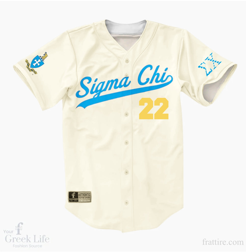 Phi Kappa Sigma - Cream Baseball Jersey